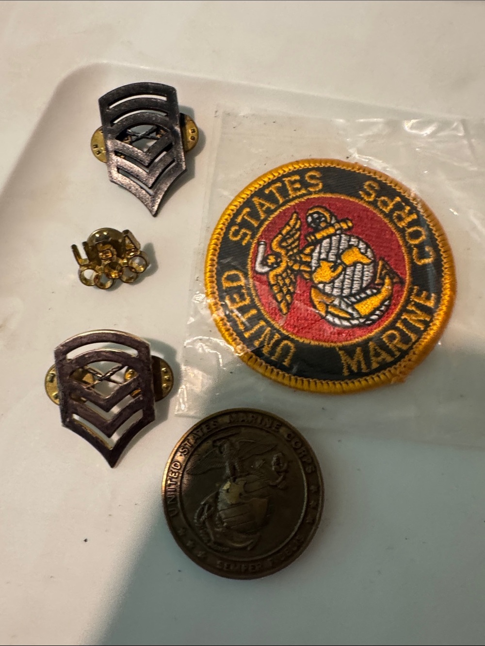 United States Marine Corps Kids Patch and Pins - Yellow, Red, Black